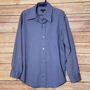Long sleeve blue button down shirt